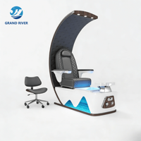Fauteuil Trône Électrique de Luxe Moderne à Bain à Remous pour Massage des Pieds et des Ongles de Spa, Chaises avec Bol pour Manucure et Pédicure pour Salon