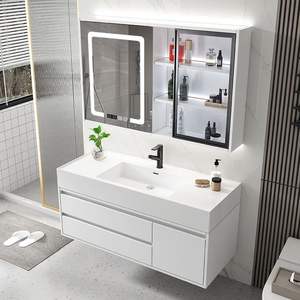 Moderne simple vanités de salle de bain armoire de salle de bain avec miroirs armoire de salle de bain en bois massif avec miroir intelligent 2024 Nouveau - Product Image 1