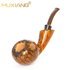 Muxiang Tobacco Pipe Bent Type Solid Wood Smoking Pipe With Filter Retro Style - Product Image 2