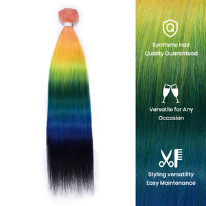 Lot de Cheveux Synthétiques Lisses en Gros, Fibre Résistante à la Chaleur, Double Trame, Sans Nœuds, 150g par Pièce, Qualité Salon, Direct Usine - Product Image 6