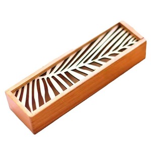 Wooden <b>Box</b> Rectangle 2.5cm High Engraved Hollow Office Organizer Desktop <b>Storage</b> <b>Drawer</b> Organizer - Product Image 5