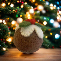 Peluche Animale Artisanale en Laine Chaude Personnalisable, 12 cm, Design en Feutre de Haute Qualité pour Décoration d'Intérieur de Noël
