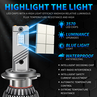 Phare LED bleu glace haute performance 130W CSP3570 avec driver externe pour HIR2 9012 H10 9145 880 881 H27 PSX24W 5202 PSX26W P13W