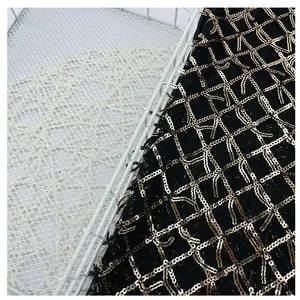 mesh lace sequin fabric custom or standard good price sequin lace fabric for Clothing fabric