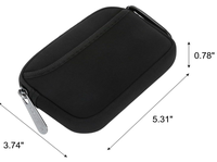 Pochette zippée en néoprène avec logo personnalisé et mousqueton, étui de rangement portable pour accessoires technologiques