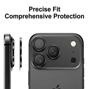 Protection d'objectif d'appareil photo en métal givré pour Apple iPhone 18 Pro Max, 18 Pro, 18 – Film protecteur individuel en forme d'anneau - Product Image 4