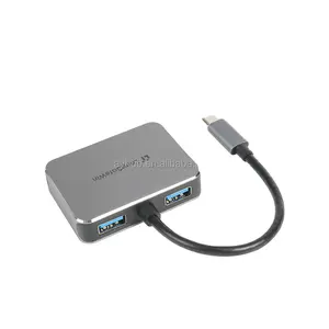 Hub USB Splitter, Hub USB Splitter tipe-c USB3.0 5 Port paduan aluminium