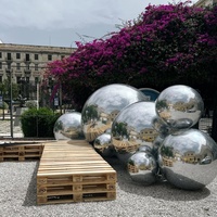 Boule à miroir gonflable en PVC brillant géant argenté sphère grand ballon de mariage pour les fêtes et les événements publicité décoration gonflable