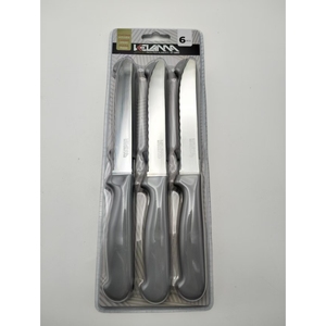 Set di coltelli da tavola Kelama 6 pezzi in acciaio inossidabile grigio tortora per cucina - Product Image 1