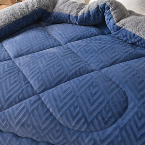 Couette <span class=keywords><strong>d</strong></span>'hiver réversible en polyester, épaisse et chaude, en velours de lait et polaire <span class=keywords><strong>d</strong></span>'agneau, couleur unie, patchwork, écologique, pour hôtel - Product Image 5