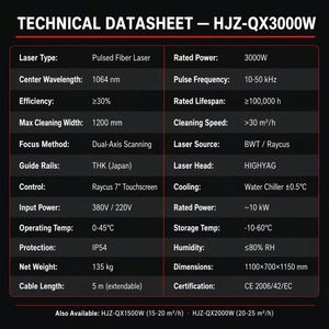 Machine de nettoyage au laser à fibre haute puissance MAX BWT 3000W, nouvelle génération, pour l'élimination de la rouille, de la peinture à l'huile et de l'aluminium, nettoyeur laser pour réparation automobile, refroidissement par eau - Product Image 6