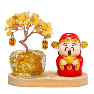 <b>Crystal</b> <b>Tree</b> Figurine Resin Doll Office Decoration Cartoon Print Business Gift Collection Item - Product Image 4