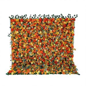 Panneau mural en tissu de fleurs artificielles en soie 3D DKB HQ088 pour la décoration de mariage, de Noël, de fête, d'événement, de remise de diplôme - Product Image 1