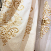 Élégantes tentures de fenêtre en chenille transparente, douces et confortables, en polyester brodé, occultantes et thermiques, pour bureau.