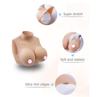 Faux seins senos de silicon réalistes en silicone pour crosscommode, col haut, forme de poitrine artificielle, pour hommes et femmes