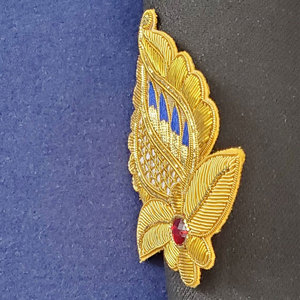 Most Demanding Custom Handmade Bullion and Wire Embroidery Badge Wholesale Custom Bullion Wire Badge - Product Image 3