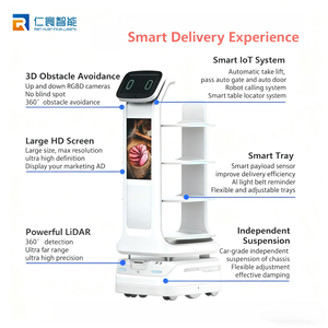 Robot Serveur Autonome IA Mars : Nouveauté Interactif pour la Livraison de Repas dans les Hôtels, Domiciles, Entreprises et Restaurants - Product Image 6