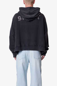 Sudadera con Capucha para Hombre, Estilo Holgado, Lavado Ácido Intenso, Apliques de Pedrería con Texto 'Saints & Sinners', 100% Algodón - Product Image 4