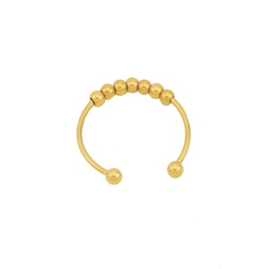 Anillo Geométrico de Acero Inoxidable con Cuentas Móviles, Diseño Simple y Exclusivo, Chapado en Oro y Plata, Anillos Unisex de Moda, Joyería al por Mayor - Product Image 5