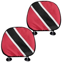 Housse de coussin de tête de voiture personnalisée avec drapeau national D1, impression par sublimation, polyester, 2 pièces, accessoires auto, vente en gros