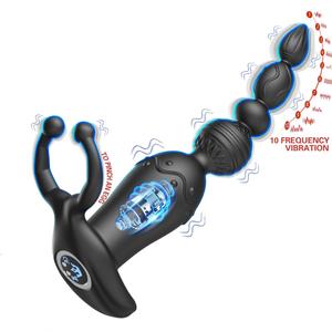 Jouets sexuels pour hommes, anneau pénien à clip à distance, jouets sexuels pour hommes, perles anales en silicone rechargeables, plug anal, gode vibrant, jouets sexuels pour hommes et femmes - Product Image 1
