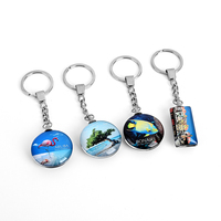 Porte-clés en cristal Hotsale porte-clés en verre photo personnalisés avec boîte-cadeau