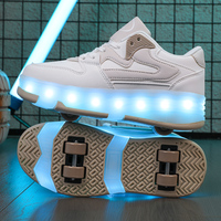Nouvelles chaussures de sport lumineuses rechargeables avec 4 roues amovibles pour enfants, chaussures à roulettes pour enfants