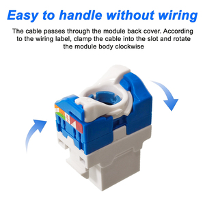 Conector Keystone RJ45 UTP 8P8C Modular Giratorio de 180 Grados Sin Herramientas Cat5e Cat6 para Paneles de Conexión de Telecomunicaciones - Product Image 3