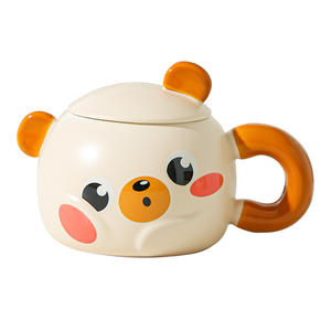 <span class=keywords><strong>Tasse</strong></span> en céramique de <span class=keywords><strong>tasse</strong></span> d'<span class=keywords><strong>animal</strong></span> de dessin animé mignon avec le cadeau de couvercle pour le souvenir de cadeau d'anniversaire d'amis - Product Image 5
