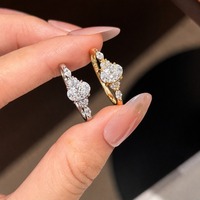 Bague en argent pur avec moissanite poire couleur D 1 carat pour femme, bijoux classiques de fiançailles et de mariage, vente en gros personnalisée