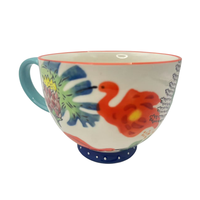 Vente en gros Tasse en céramique peinte style tigre léopard et grue à couronne rouge Tasse à café Tasses en céramique petit déjeuner lait avoine