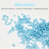 25 kg de perles de cire dure bleu clair sans colophane en carton 43,5x32,5x26,5 cm, perles de cire de glacier pour salon de beauté OEM