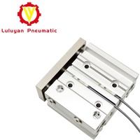 Cilindro Neumático de Doble Acción con Pistón de Aluminio, Cilindro Neumático de Tres Ejes, Bloque de Cabeza de Cilindro, Fabricante de Componentes Neumáticos