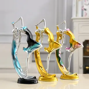 Decoração de casa, escultura dança menina ornamentos de decoração de mesa vinho armário de decoração pequena resina