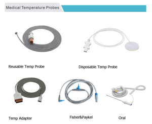 Sonde de température corporelle réutilisable pour usage pédiatrique et adulte, surveillance des patients, utilisation cutanée néonatale, CE/ISO - Product Image 1