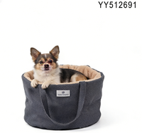 YANGYANG PET Luxuriöses Samt-Cartoon-Hundebett/Katzenbett mit abnehmbarem, waschbarem Bezug, einfarbiges Dreiecksmuster