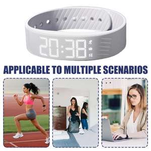 Sessiz titreşim ile OLED Alarm dijital saat 5-10 gün pil ömrü etkinlik izci ve saat silikon bant ile - Product Image 4