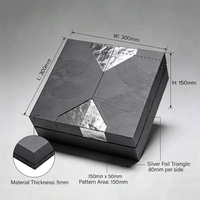 Boîte cadeau noire mate de luxe avec dorure argentée | Boîte à montre rigide personnalisée en relief |   Emballage magnétique haut de gamme pour bijoux et parfums