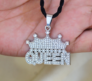 New Arrival Latest Hip Hop Crown Pendant Silver Plated Brass Pendant for Women Iced Out Queen <b>Charm</b> Jewelry Wholesale/OEM/ODM - Product Image 1