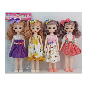 Poupées de mode 3D en PVC de 30 cm avec des yeux réalistes, des robes de styles variés et des accessoires pour cheveux, des bandeaux, des jouets en peluche de dessins animés - Product Image 2