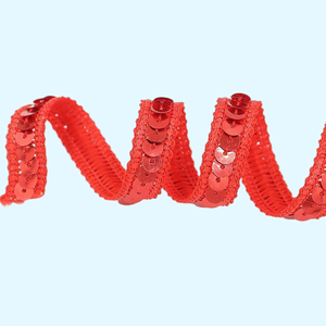 <span class=keywords><strong>12mm</strong></span> vàng bạc trắng đỏ sequin ren Ribbon TRIM <span class=keywords><strong>Webbing</strong></span> 100% <span class=keywords><strong>polyester</strong></span> thân thiện với môi Boca thương hiệu vải cưới headdress DIY - Product Image 4