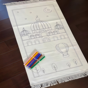 Ensemble <span class=keywords><strong>de</strong></span> tapis <span class=keywords><strong>de</strong></span> <span class=keywords><strong>prière</strong></span> musulman pour enfants, tapis <span class=keywords><strong>de</strong></span> <span class=keywords><strong>prière</strong></span> islamique pour enfants, sans couleur, tapis <span class=keywords><strong>de</strong></span> <span class=keywords><strong>prière</strong></span> à faire soi-même avec stylo à dix couleurs - Product Image 5