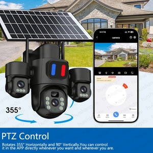 Eseecloud Three Lens 360 PTZ 15MP HD IP66 Human Detection Outdoor <b>Security</b> IP Surveillance WiFi CCTV 4G Sim Card Solar Cameras - Product Image 3