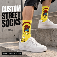 Chaussettes personnalisées OEM pour adultes, chaussettes d'automne en polyester/nylon/coton/bambou/laine, résistantes aux déchirures, sans couture, impression numérique 360° complète
