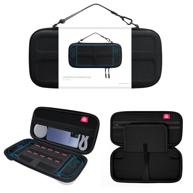 Portable Travel Carry Case for Nintendo Switch Waterproof Shell Pouch with Pockets for Joysticks & Game Controller Accessories