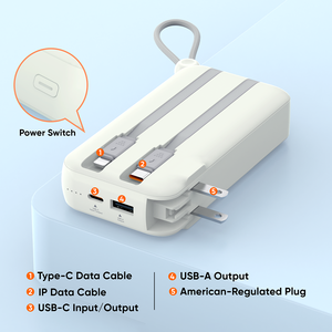 VIDVIE 10000mAh Alta capacidad Portátil Desmontable Plegable Enchufe Bancos de energía recargables con salida de CA - Product Image 5
