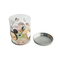 Boîte en étain à impression personnalisée, corps rond en PVC transparent pour animaux de compagnie, plaque en fer blanc en PVC, Logo personnalisé, emballage, couleur personnalisée