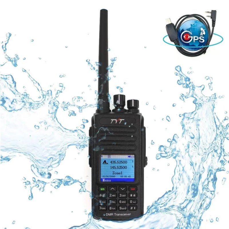 Digital Radio Waterproof Walkie Talkie TYT MD-UV390 Dual Band DMR Handheld IP67 TIERI TIER II DMR Digital Radio