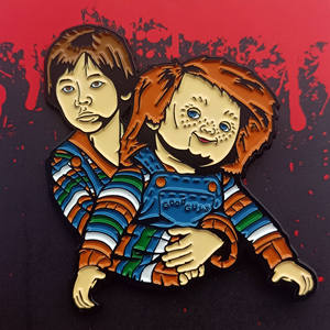 Badge en métal personnalisé thème <span class=keywords><strong>horreur</strong></span>, émail souple noir teinté, avec carte en papier – Grande Vente - Product Image 3