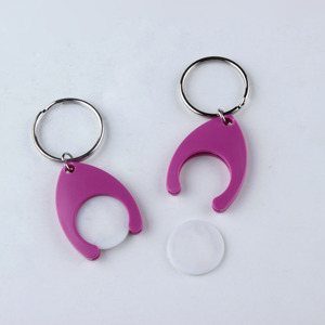 <span class=keywords><strong>Jetons</strong></span> promotionnels pour chariots de courses, en plastique, avec porte-<span class=keywords><strong>jetons</strong></span>, logo personnalisé, diamètre 25 mm, portables - Product Image 3